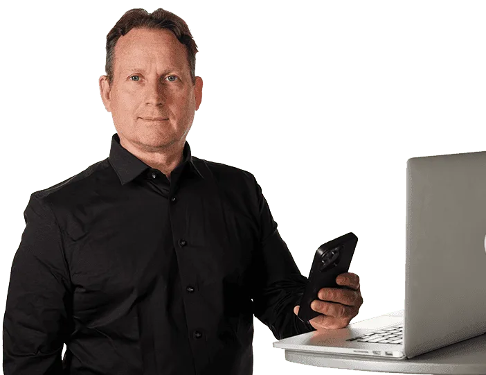 Beheer je website zelf — laptop en telefoon