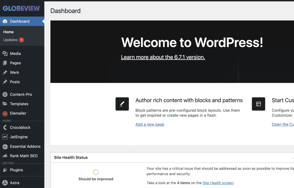 Website Maken met WordPress: 10 Stappen voor Succes 1 wordpress dashboard